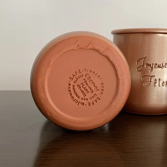 3 Bronze Gold La Fermiere Glazed Terra Cotta Mini pots - Picture 6 of 6